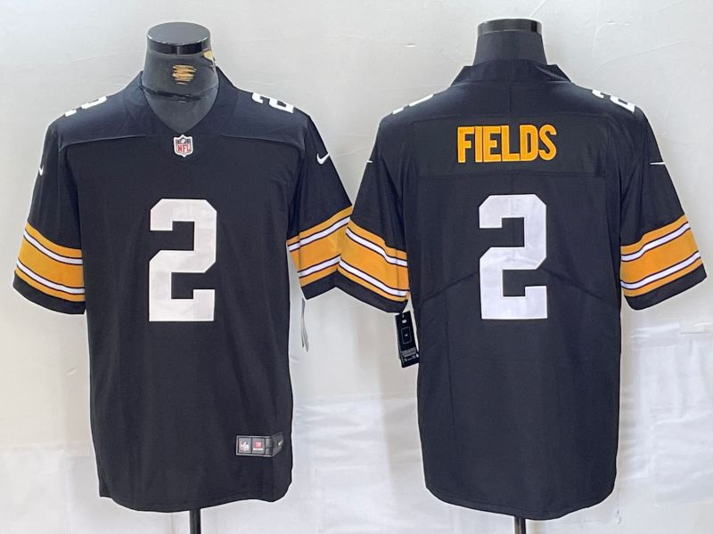 Men Pittsburgh Steelers 2 Fields Black Throwbacck 2024 Nike Limited NFL Jersey style 1